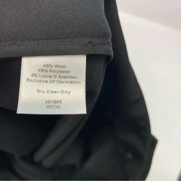 Talbots Trouser Pants Woman 14 P Black Straight Wide Leg Front Zip Classic Work - Picture 9 of 13